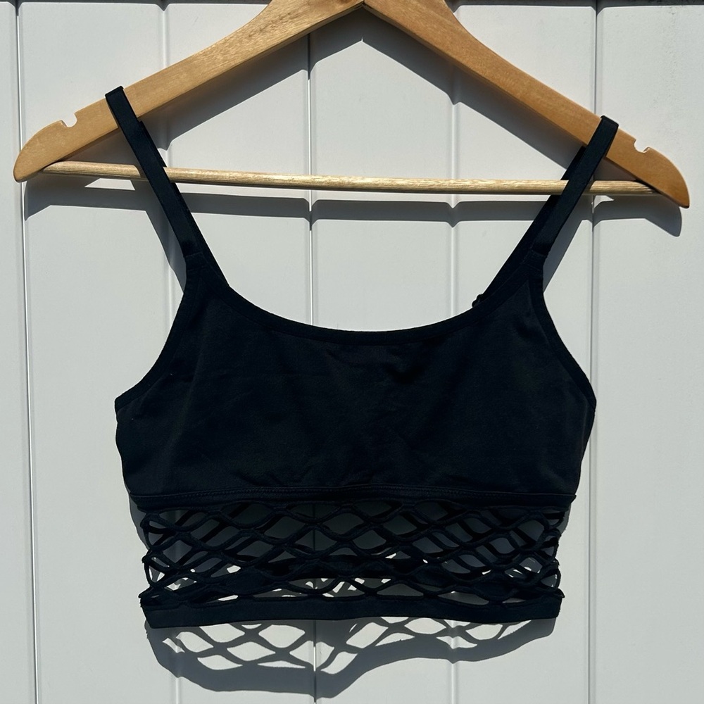 Black Strappy Crop Top